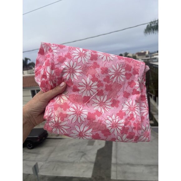 Vintage 90s Lilly Pulitzer pink white floral flying pigs cropped resort pants 12 - Picture 2 of 8